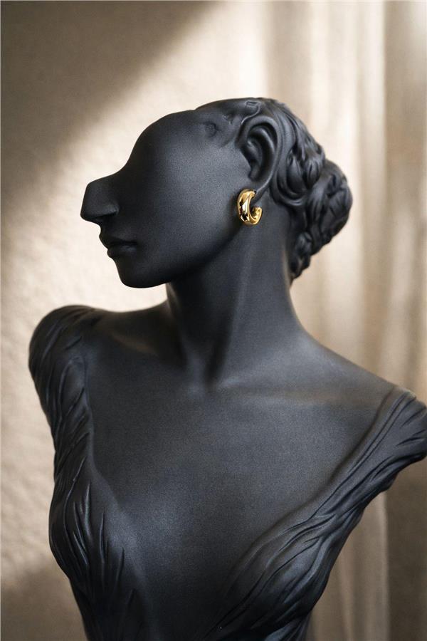 Sierra06 Kararmaz Gold Çelik Halka Küpe